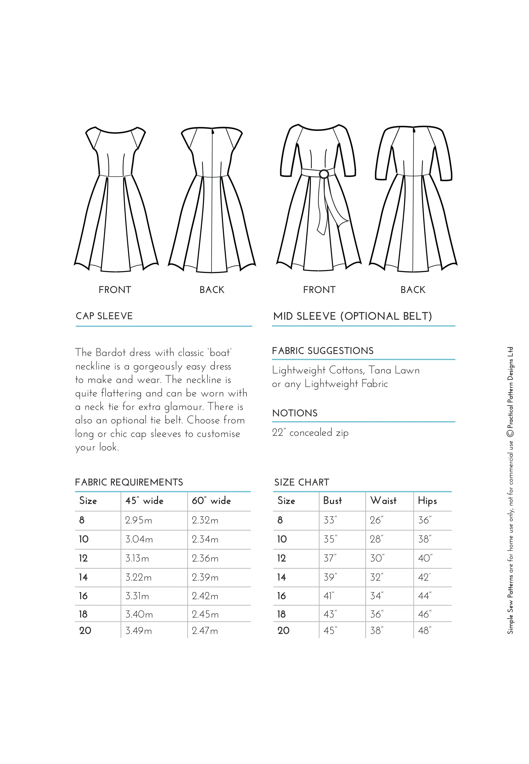 Digital Download | Simple Sew Bardot Dress Pattern - Image 3