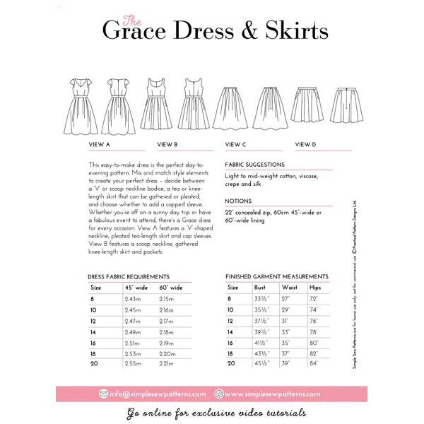 Digital Download | Simple Sew Grace Dress & Skirts Sewing Pattern - Image 5