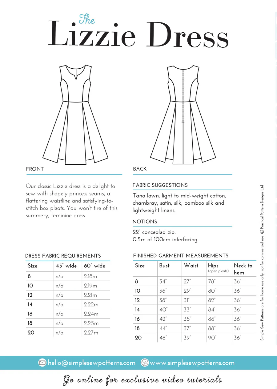 Digital Download | Simple Sew Lizzie Dress Pattern - Image 3