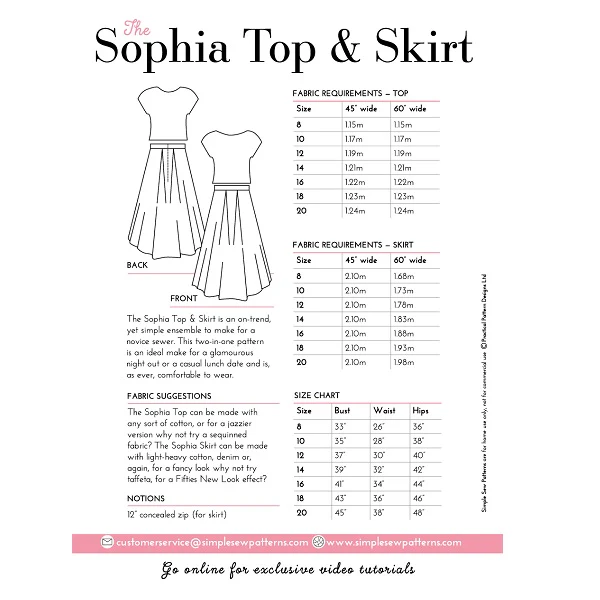 Digital Download | Simple Sew Sophia Top & Skirt Sewing Pattern - Image 5