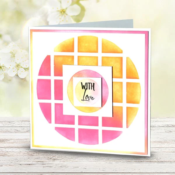 Frugal Crafter 6 x 6 Stencil Set Circles, grid and corners - Image 2