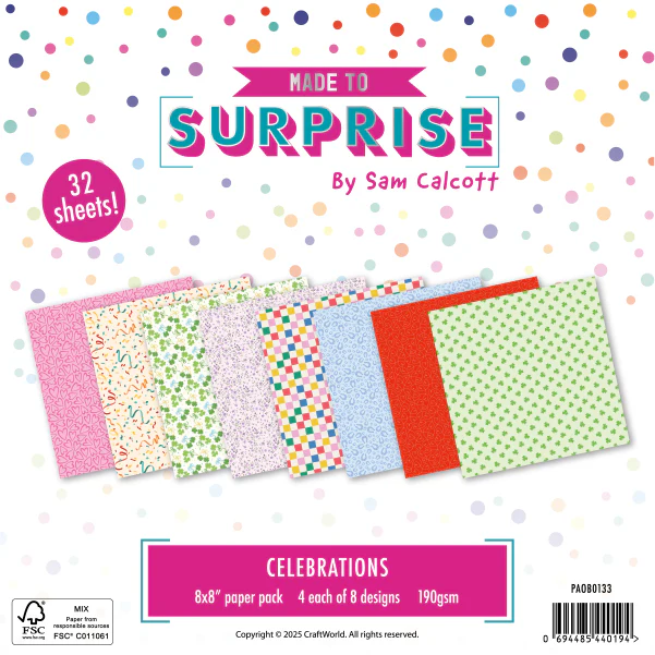 Made to Surprise 8'' x 8'' Paper Pack Celebrations | Slide & Hide
