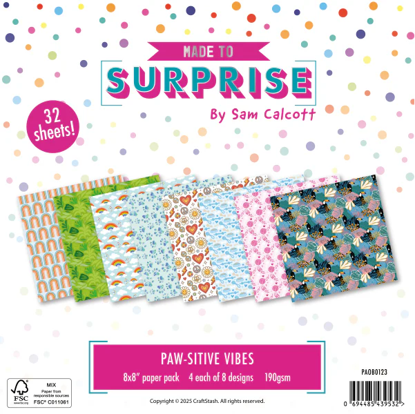 Made to Surprise 8'' x 8'' Paper Pack Paws-itive Vibes  | Glide & Slide