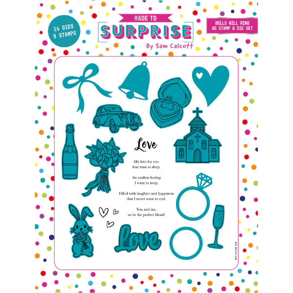Made to Surprise A5 Stamp and Die Set Bells Will Ring | Slide & Hide