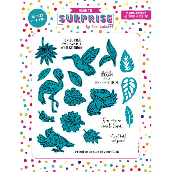Made to Surprise A5 Stamp and Die Set FLAMIN-GOrgeous | Glide & Slide