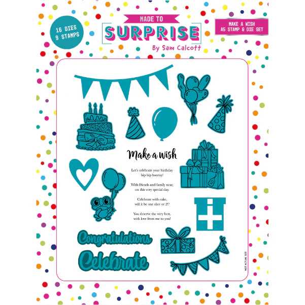 Made to Surprise A5 Stamp and Die Set Make A Wish | Slide & Hide
