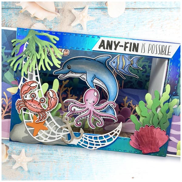 Made To Surprise A5 Stamp Set Under The Sea Sentiments Set of 18 | Slide N Reveal Collection - Image 3