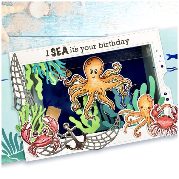 Made To Surprise A5 Stamp Set Under The Sea Sentiments Set of 18 | Slide N Reveal Collection - Image 5