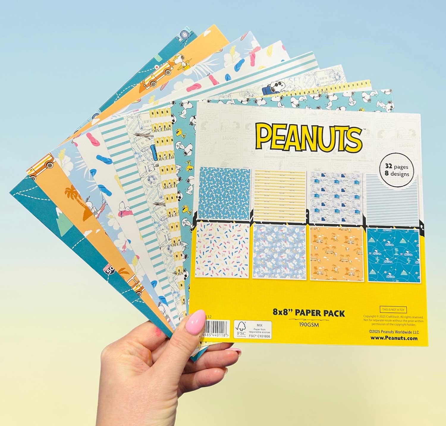 Peanuts 8 x 8 Paper Pack High Tides & Good Vibes | J'adore La Plage - Image 2