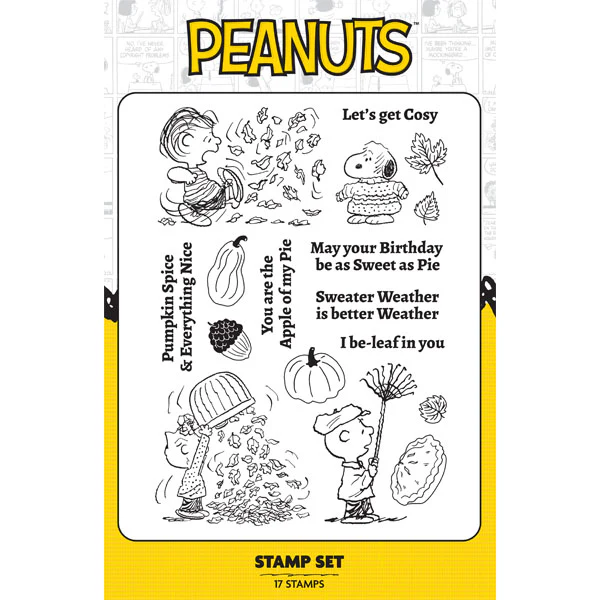 Peanuts A5 Stamp Set Sweater Weather | Chill Out & Be Thankful